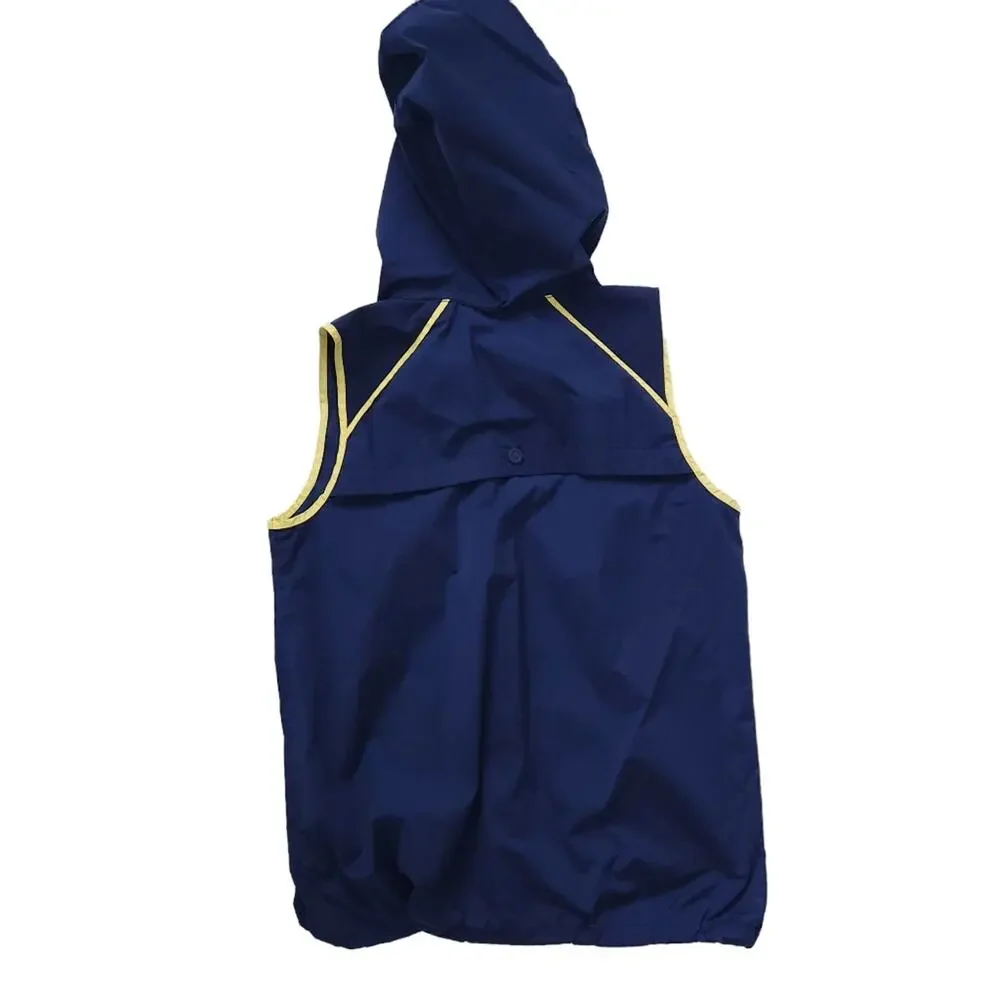 Hunter x Target Girls Windbreaker Vest Large 10-12 Navy Blue Preppy, Zip Up